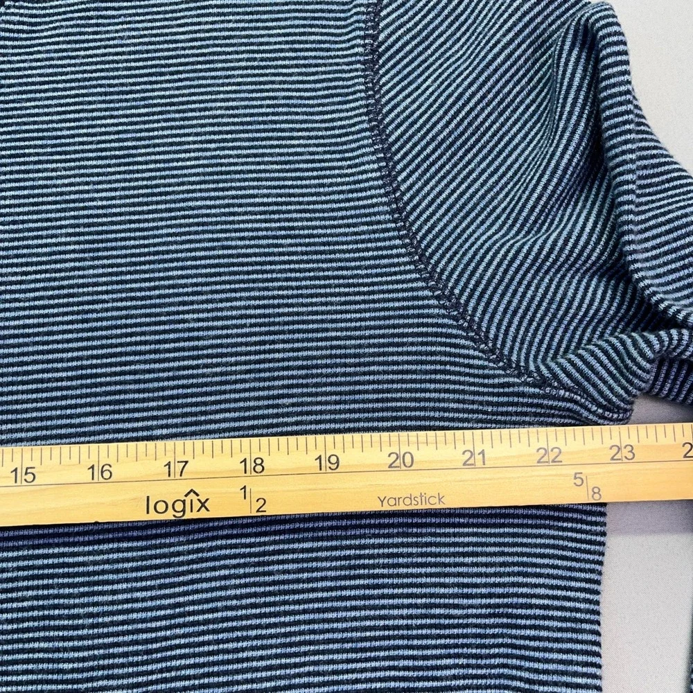 Banana Republic Henley Shirt Striped Long Sleeve Casual Top XL Boho Grunge Retro